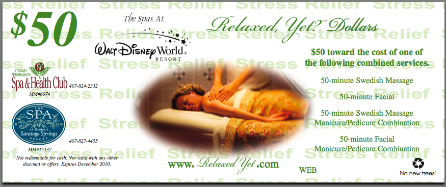$50 Coupon For Grand Floridian Spa