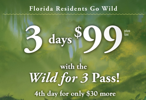Walt Disney World Florida Resident Special: $99 Wild For 3-Day Pass