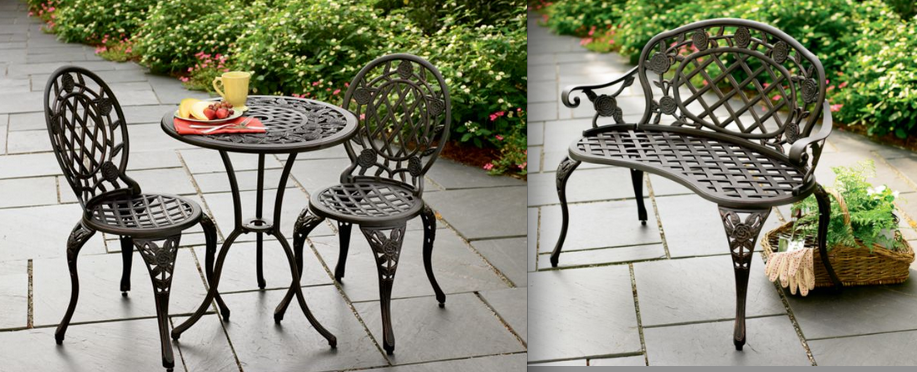 Cast Iron & Aluminum Bistro Set and Bench From Kmart
