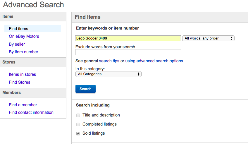 ebay Tip: Determine Pricing By Searching Sold Listings